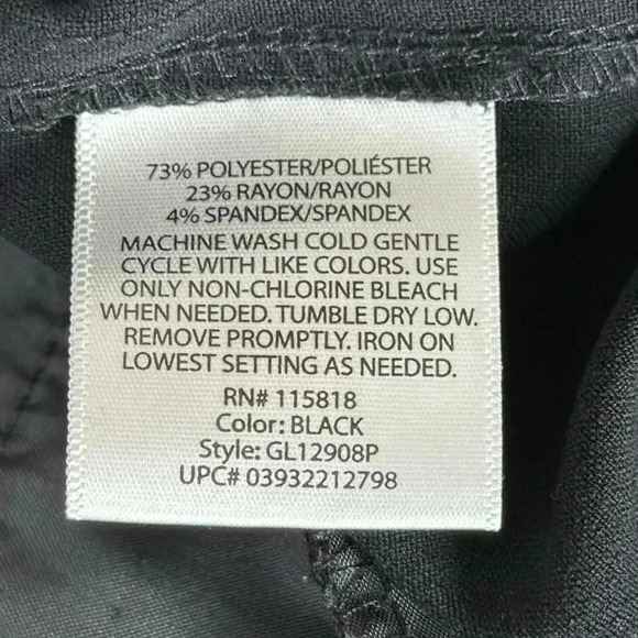 George Women's Black Zip Front Low Rise Trousers Size 6P - Picture 10 of 11